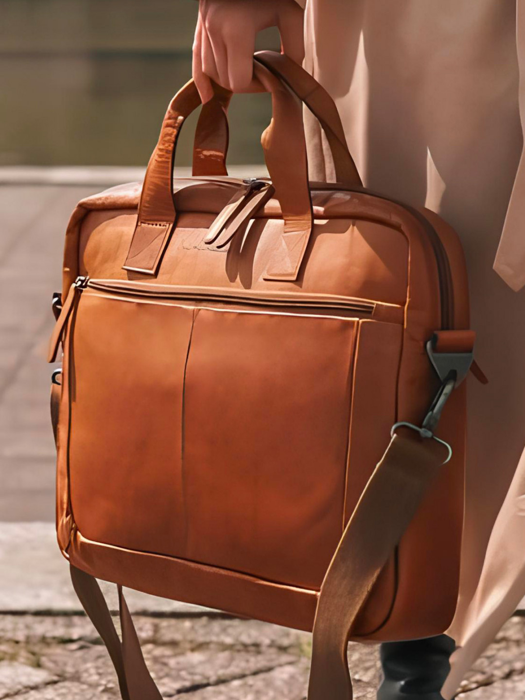 Pánská kožená taška na notebook The Chesterfield Brand Koen – koňak